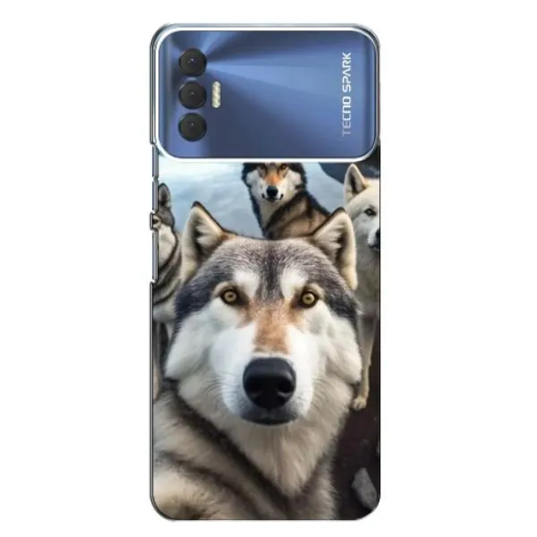 Чехол с принтом «Селфи ХАски» для TECNO Spark 8P