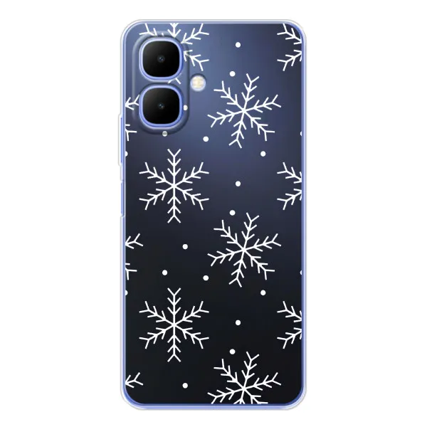 Чехол с принтом «Белые снежинки» для TECNO Spark Go 2