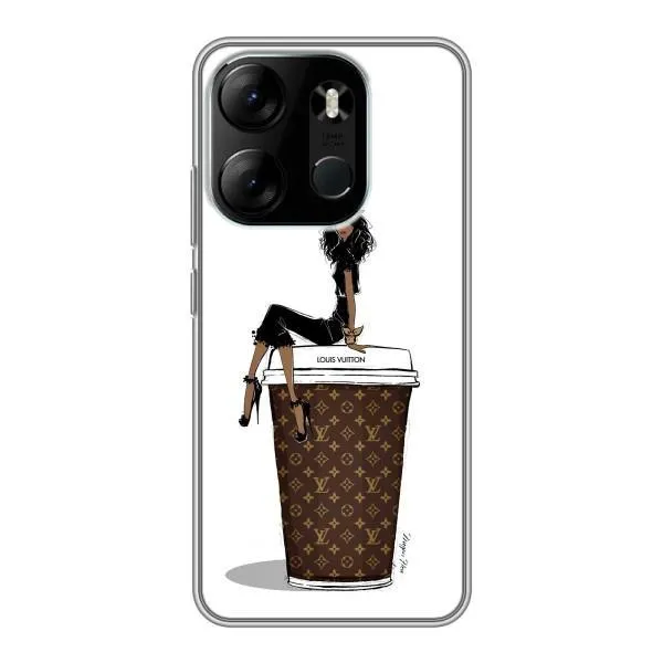 Чехол с принтом «кофе LOUIS VUITTON» для TECNO Spark Go 2023 (BF7)