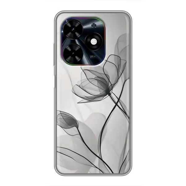 Чехол с принтом «Черные цветы» для TECNO Spark Go 2024 (BG6) Чехол с принтом «Черные цветы» для TECNO Spark Go 2024 (BG6)