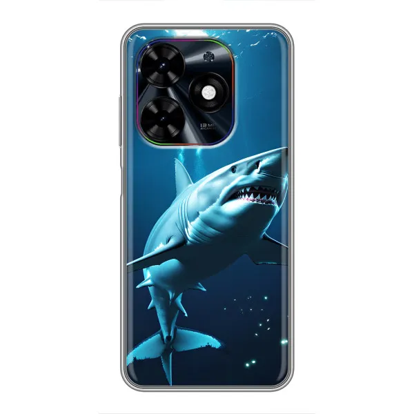 Чехол с принтом «Акула под водой» для TECNO Spark Go 2024 (BG6)