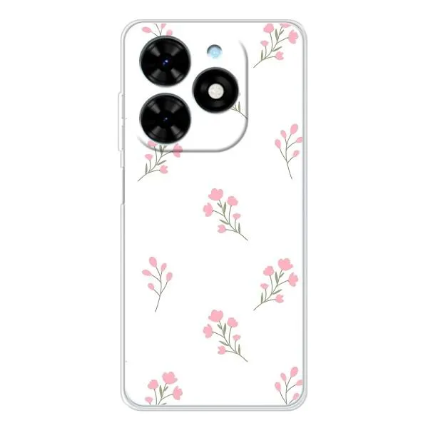 Чехол с принтом «Розовые цветы» для TECNO Spark Go 2025