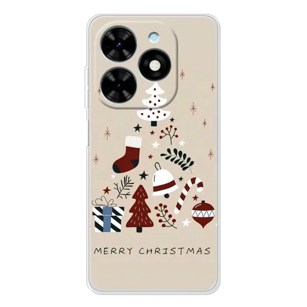 Чехол с принтом «Merry Christmas» для TECNO Spark Go 2025 Чехол с принтом «Merry Christmas» для TECNO Spark Go 2025