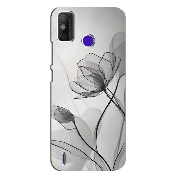 Чехол с принтом «Черные цветы» для TECNO Spark Power 2 (LC8)
