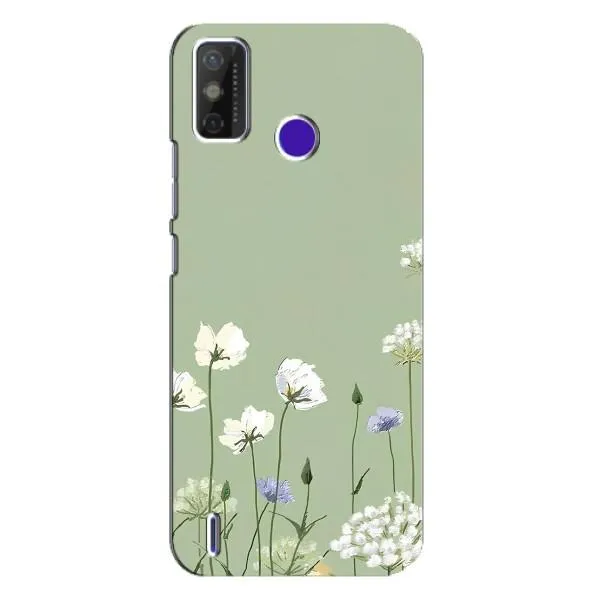 Чехол с принтом «Цветы на зеленом» для TECNO Spark Power 2 (LC8)
