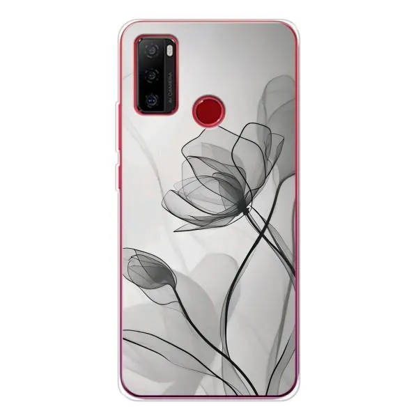Чехол с принтом «Черные цветы» для Ulefone Note 10