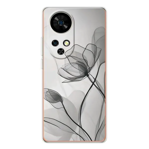Чехол с принтом «Черные цветы» для Ulefone Note 17 Pro Чехол с принтом «Черные цветы» для Ulefone Note 17 Pro