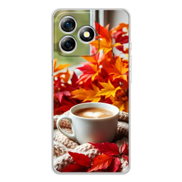 Чехол с принтом «Кофе и листья» для Ulefone Note 18 Pro Чехол с принтом «Кофе и листья» для Ulefone Note 18 Pro