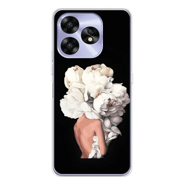 Чехол с принтом «Белые цветы» для UMIDIGI A15 Чехол с принтом «Белые цветы» для UMIDIGI A15