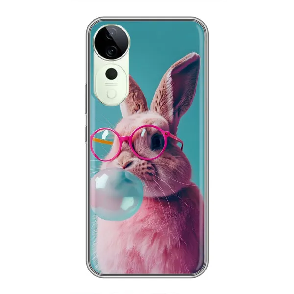 Чехол с принтом «Кролик в очках» для Vivo iQOO Z10R Чехол с принтом «Кролик в очках» для Vivo iQOO Z10R