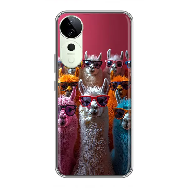 Чехол с принтом «Ламы в очках» для Vivo iQOO Z10R Чехол с принтом «Ламы в очках» для Vivo iQOO Z10R