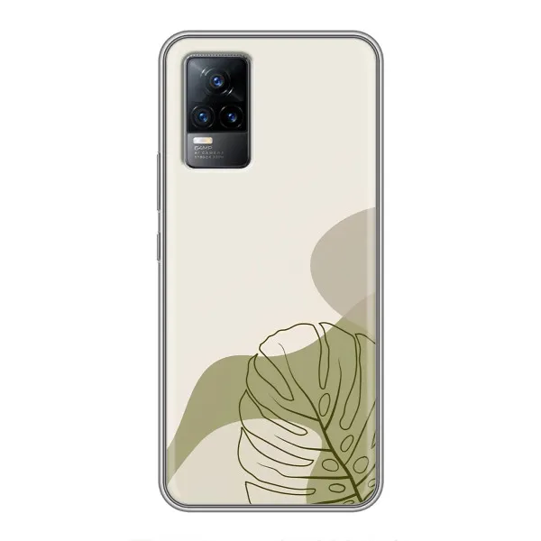 Чехол с принтом «Зеленая монстера дизайн» для Vivo S9