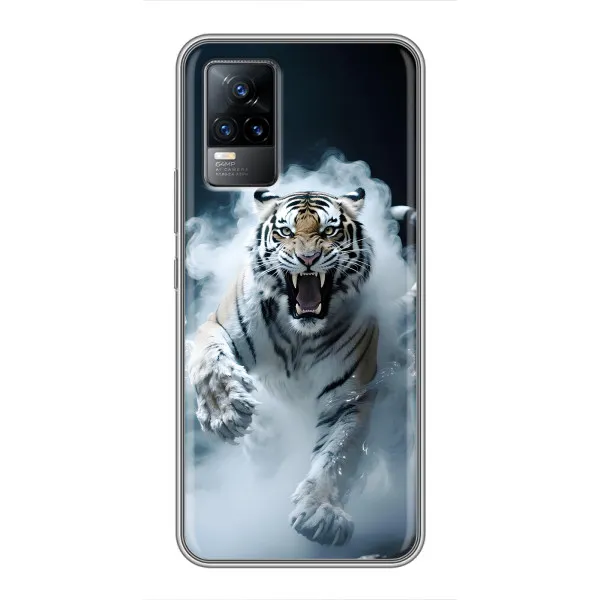 Чехол с принтом «Белый тигр в дыму» для Vivo S9 Чехол с принтом «Белый тигр в дыму» для Vivo S9