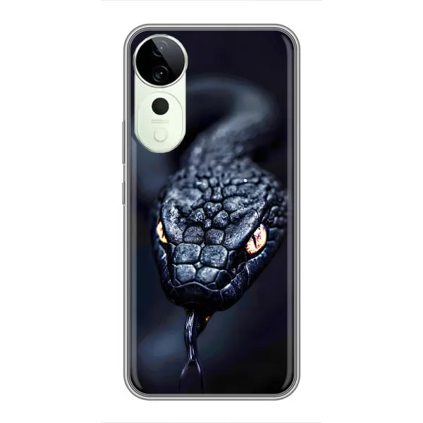 Чохол з принтом «Чорна змія» для Vivo T3 Ultra Чохол з принтом «Чорна змія» для Vivo T3 Ultra
