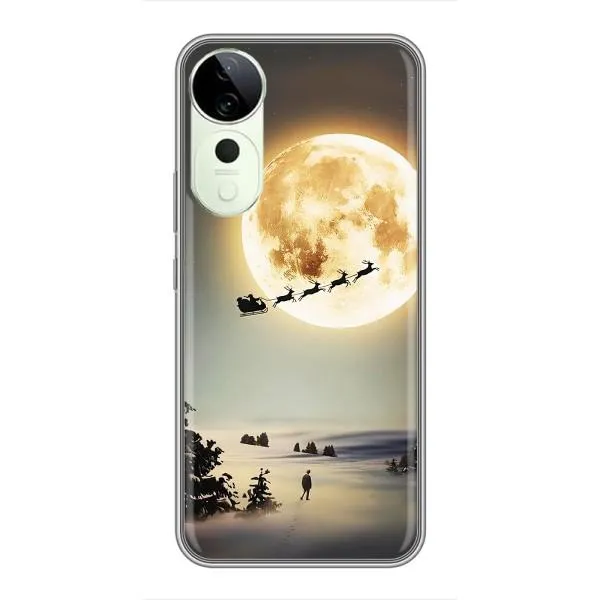 Чохол з принтом «Санта на місяці» для Vivo T3 Ultra Чохол з принтом «Санта на місяці» для Vivo T3 Ultra