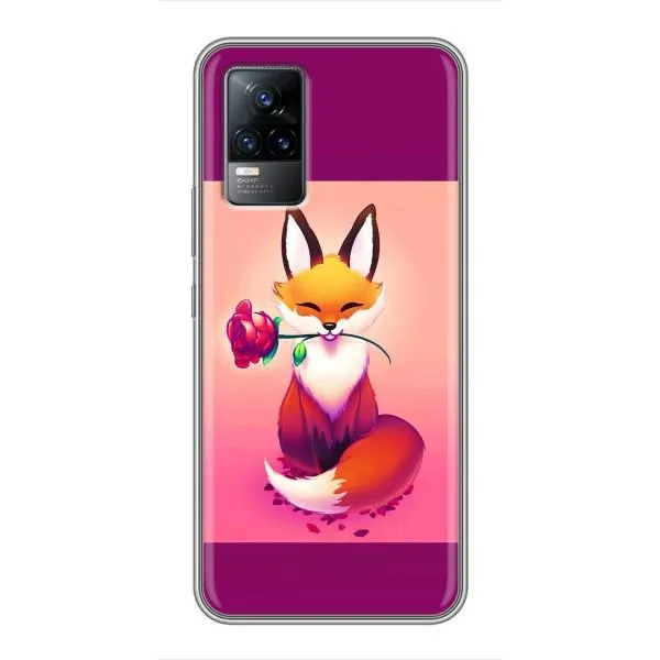 Чехол с принтом «Лисичка с розочкой» для Vivo V21