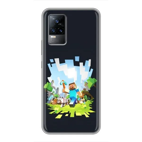Чехол с принтом «персонажи Minecraft» для Vivo V21 Чехол с принтом «персонажи Minecraft» для Vivo V21