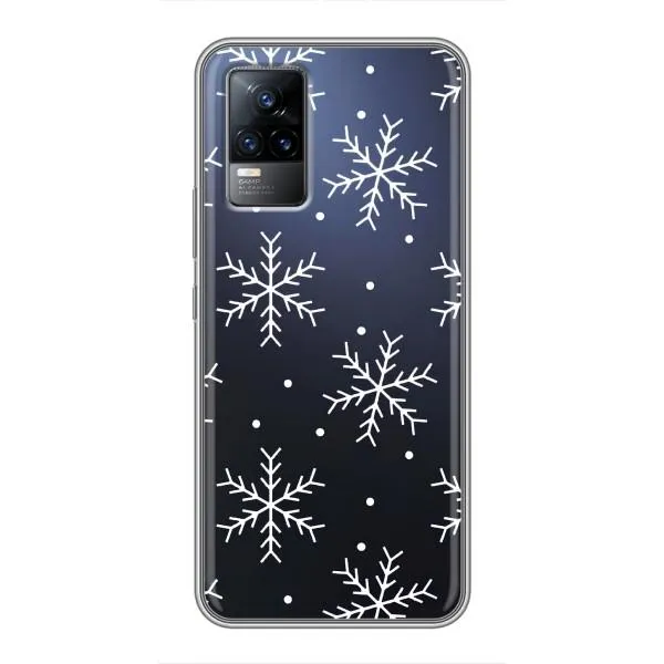 Чехол с принтом «Белые снежинки» для Vivo V21 Чехол с принтом «Белые снежинки» для Vivo V21