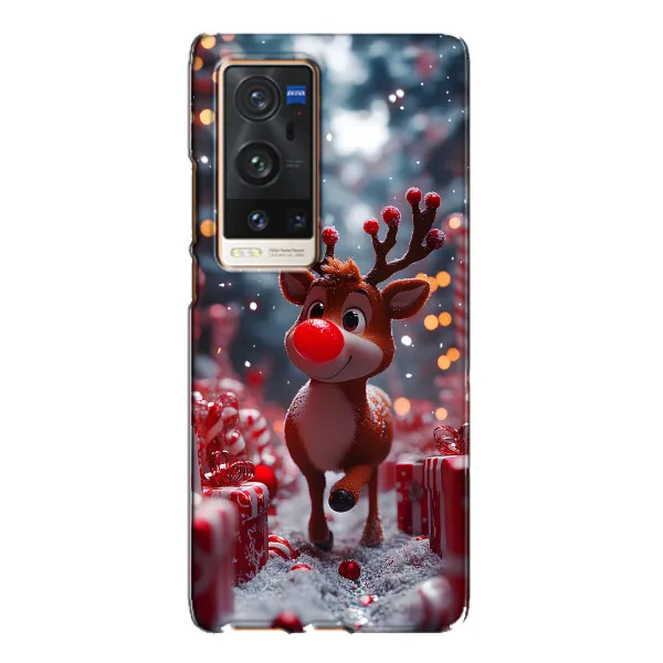 Чехол с принтом «Олень среди подарков» для Vivo X60 Pro Plus Чехол с принтом «Олень среди подарков» для Vivo X60 Pro Plus
