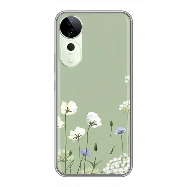 Чохол з принтом «Квіти на зеленому» для ViVO Y05e