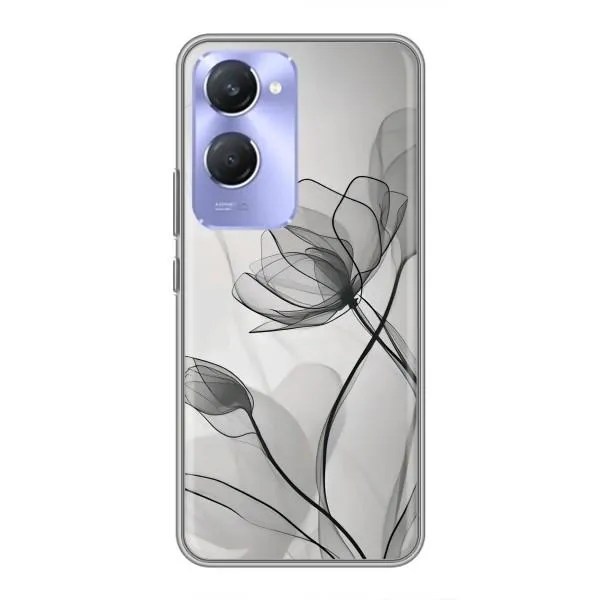 Чехол с принтом «Черные цветы» для Vivo Y36c Чехол с принтом «Черные цветы» для Vivo Y36c