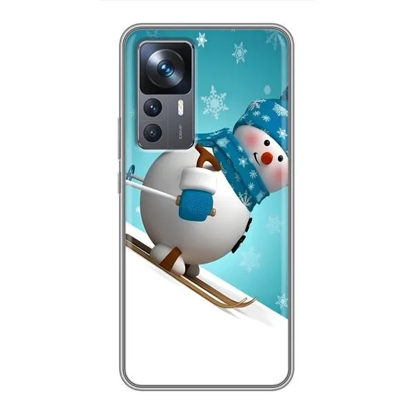 Чехол с принтом «Снеговик на лыжах» для Xiaomi 12T Pro Чехол с принтом «Снеговик на лыжах» для Xiaomi 12T Pro