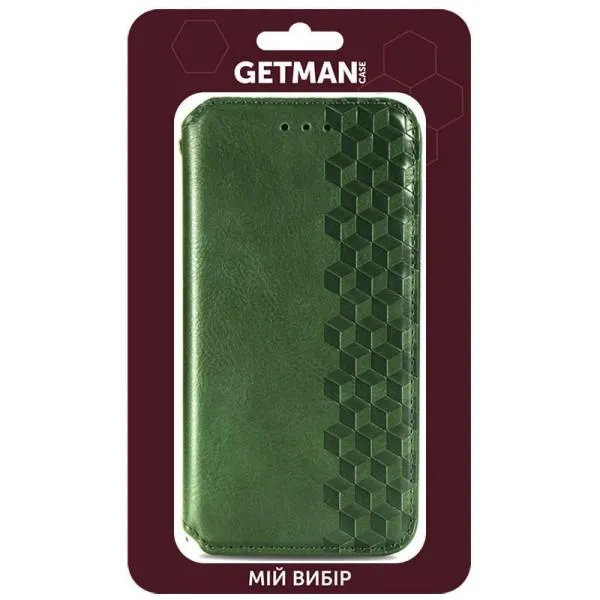 Кожаный чехол-книжка GETMAN Cubic (PU) для Xiaomi 13 — Зеленый — фото 4 Кожаный чехол-книжка GETMAN Cubic (PU) для Xiaomi 13 — Зеленый — фото 4