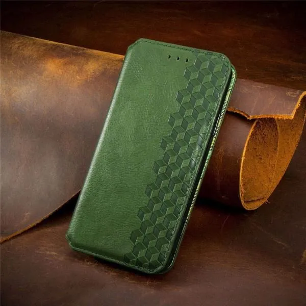 Кожаный чехол-книжка GETMAN Cubic (PU) для Xiaomi 13 — Зеленый — фото 5 Кожаный чехол-книжка GETMAN Cubic (PU) для Xiaomi 13 — Зеленый — фото 5