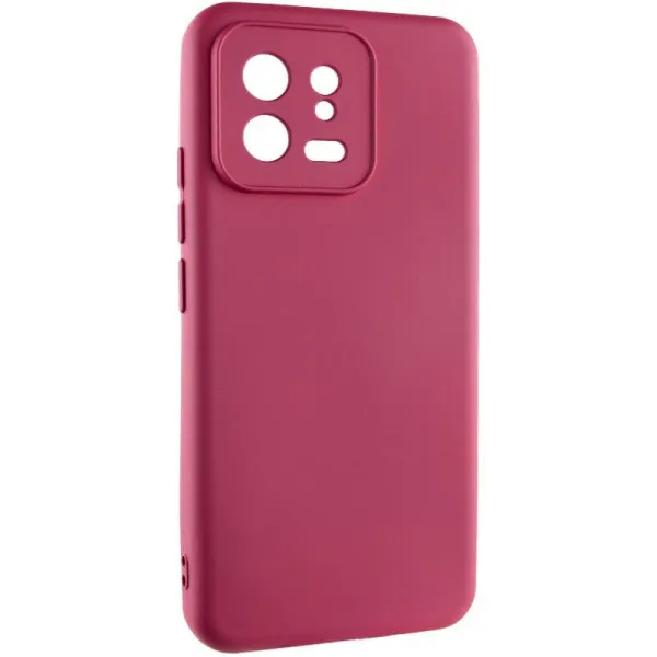 Чехол TPU GETMAN Liquid Silk Full Camera для Xiaomi 13 — Бордовый — фото 2