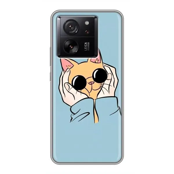 Чехол с принтом «Котик в очках» для Xiaomi 13T Чехол с принтом «Котик в очках» для Xiaomi 13T