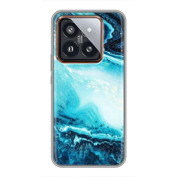 Чехол с принтом «Голубой мрамор» для Xiaomi 14 Pro