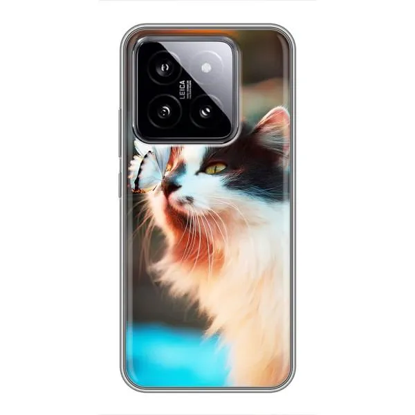 Чехол с принтом «Котик с бабочкой» для Xiaomi 14 Чехол с принтом «Котик с бабочкой» для Xiaomi 14