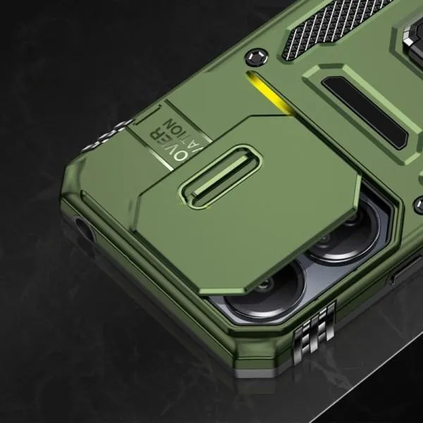 Ударопрочный чехол Camshield Army Ring для Xiaomi 14T Pro — Оливковый — фото 3 Ударопрочный чехол Camshield Army Ring для Xiaomi 14T Pro — Оливковый — фото 3