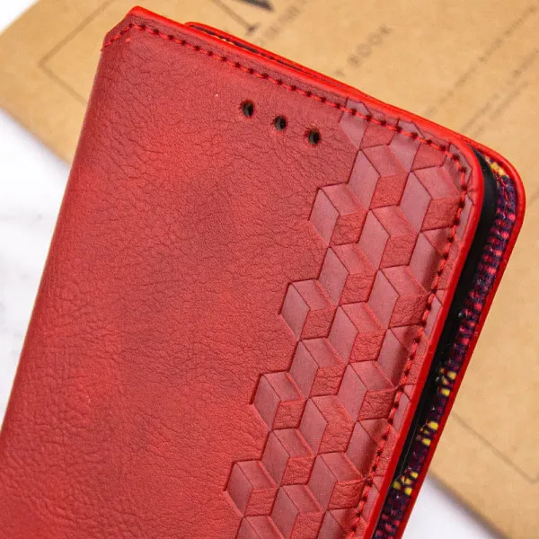 Кожаный чехол-книжка GETMAN Cubic (PU) для Xiaomi 14T Pro — Красный — фото 5