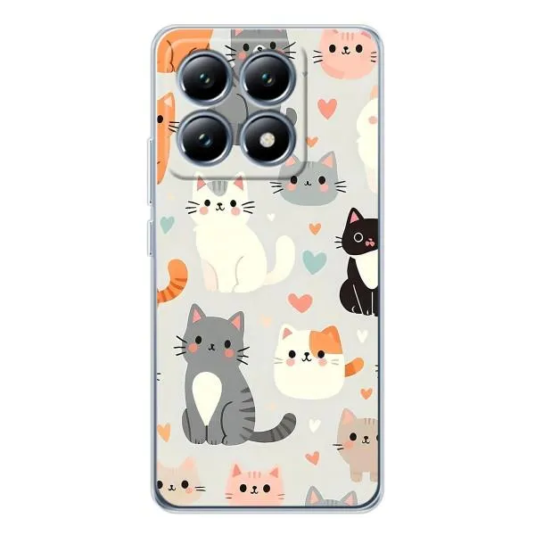 Чехол с принтом «Коллаж котов» для Xiaomi 14T Чехол с принтом «Коллаж котов» для Xiaomi 14T
