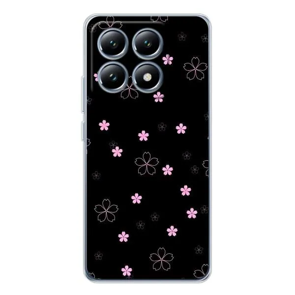 Чехол с принтом «Розовые цветы на черном» для Xiaomi 15 Pro Чехол с принтом «Розовые цветы на черном» для Xiaomi 15 Pro