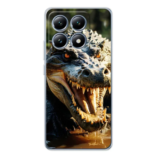 Чехол с принтом «Опасный крокодил» для Xiaomi 15 Pro
