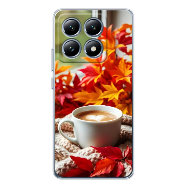 Чехол с принтом «Кофе и листья» для Xiaomi 15 Pro Чехол с принтом «Кофе и листья» для Xiaomi 15 Pro