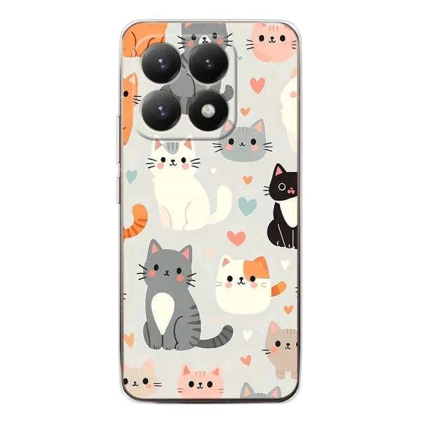 Чехол с принтом «Коллаж котов» для Xiaomi 15T