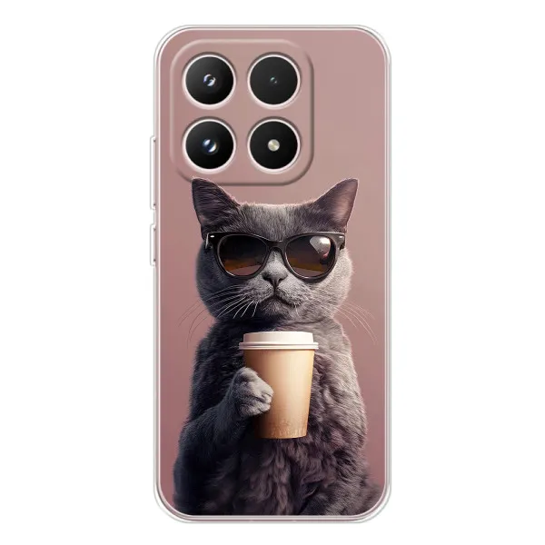 Чехол с принтом «Кот с кофе» для Xiaomi 17 Чехол с принтом «Кот с кофе» для Xiaomi 17
