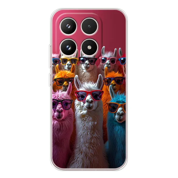 Чехол с принтом «Ламы в очках» для Xiaomi 17 Чехол с принтом «Ламы в очках» для Xiaomi 17