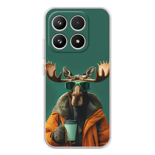 Чехол с принтом «Лось с кофе» для Xiaomi 17 Чехол с принтом «Лось с кофе» для Xiaomi 17