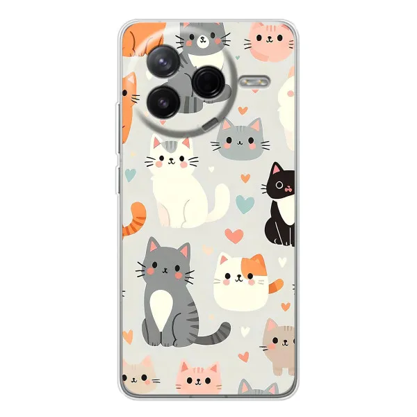 Чехол с принтом «Коллаж котов» для Xiaomi Civi 4Pro