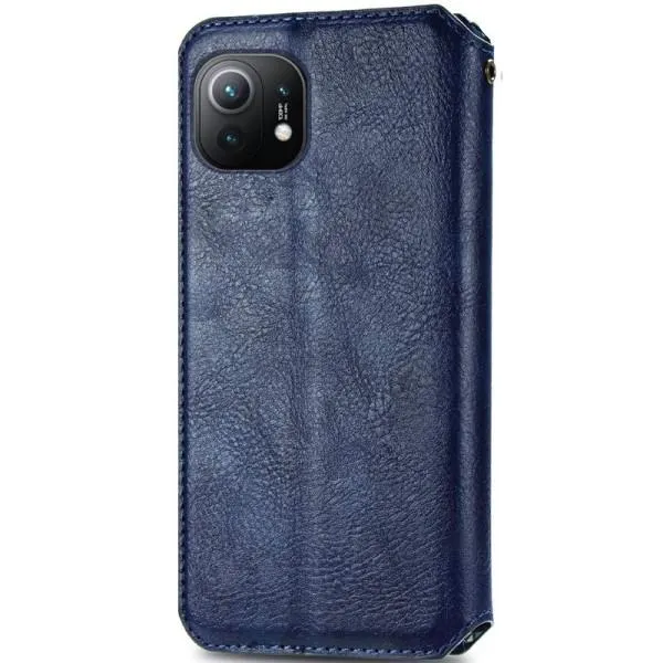 Кожаный чехол-книжка GETMAN Cubic (PU) для Xiaomi Mi 11 — Синий — фото 2