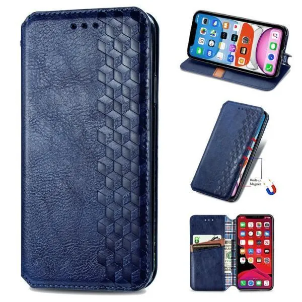 Кожаный чехол-книжка GETMAN Cubic (PU) для Xiaomi Mi 11 — Синий — фото 3