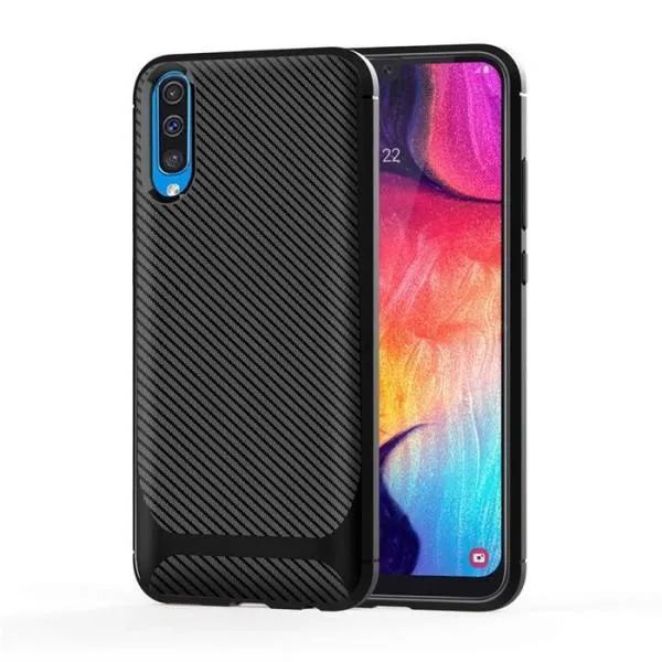 Чехол для Xiaomi Mi 9 (текстура карбона) — Черный