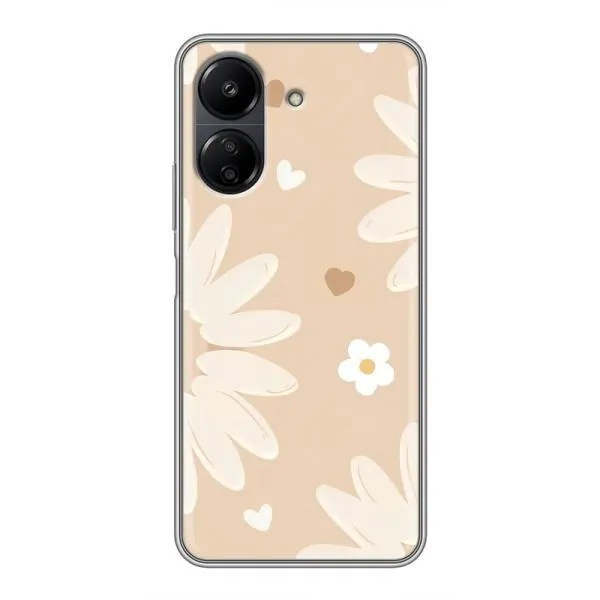 Чехол с принтом «Бежевые цветы» для Xiaomi POCO C65 Чехол с принтом «Бежевые цветы» для Xiaomi POCO C65