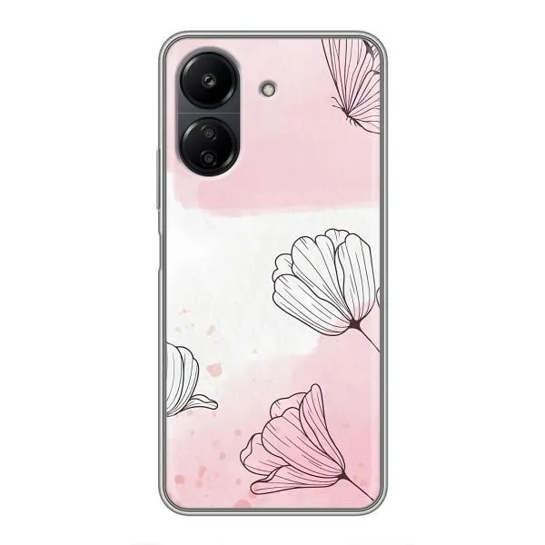 Чехол с принтом «Розовые цветы» для Xiaomi POCO C65 Чехол с принтом «Розовые цветы» для Xiaomi POCO C65