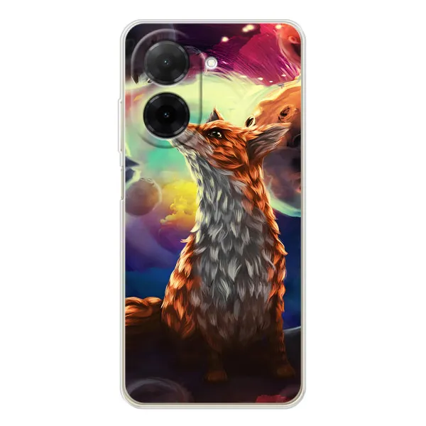 Чехол с принтом «Лисица в космосе» для Xiaomi Poco C71