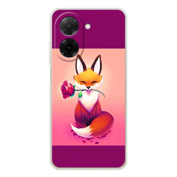 Чехол с принтом «Лисичка с розочкой» для Xiaomi Poco C71